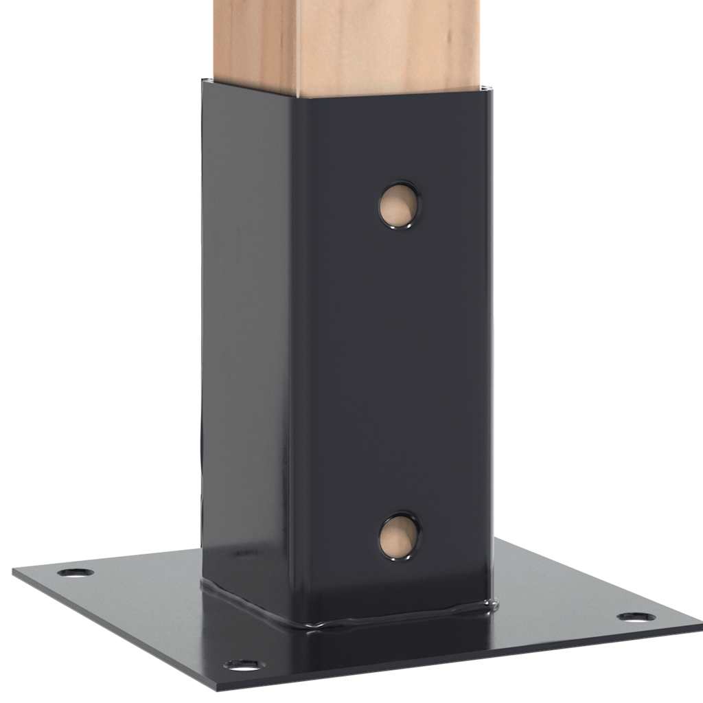 Pfostenträger Quadrat 4 Stk. 61x61 mm Pulverbeschichteter Stahl