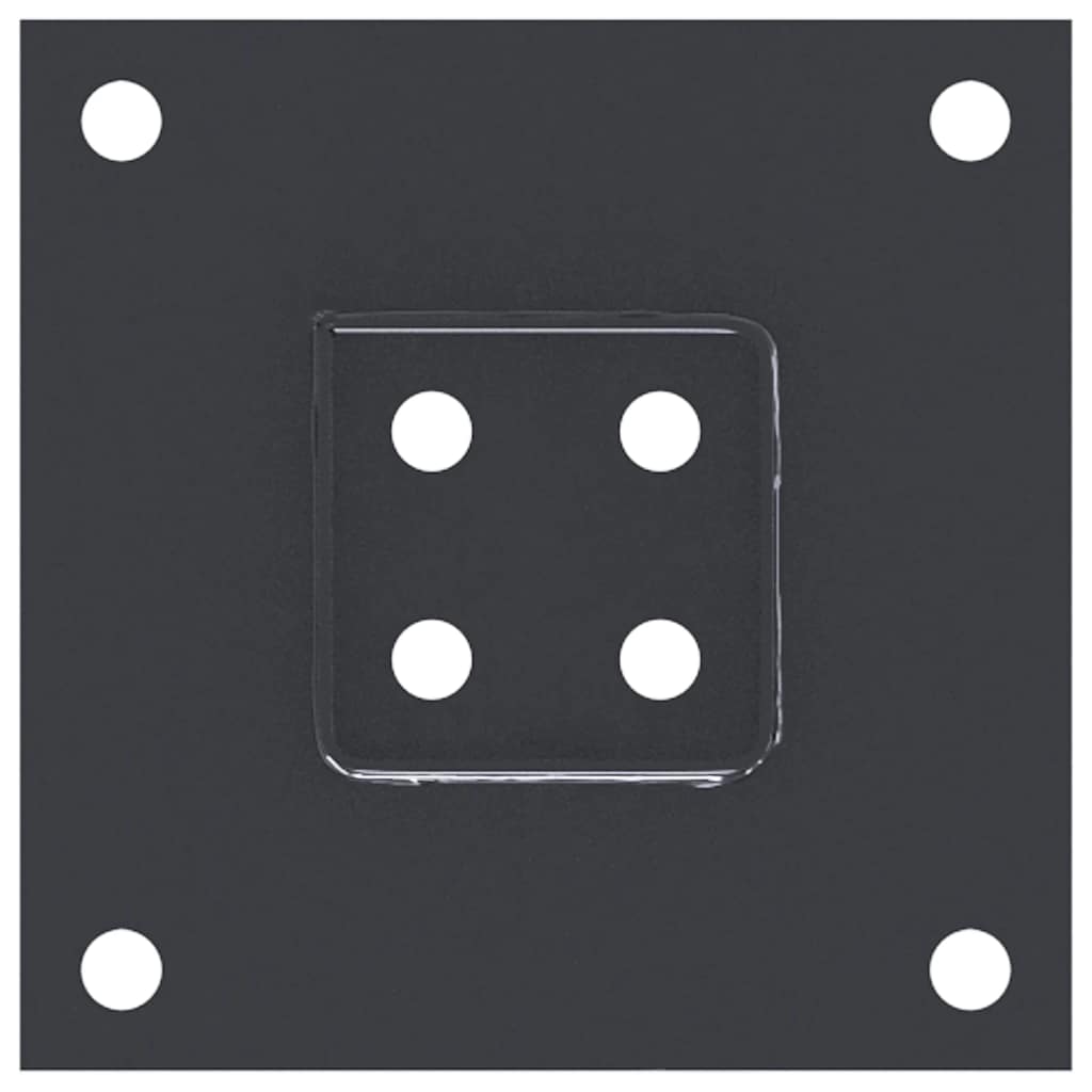Pfostenträger Quadrat 4 Stk. 61x61 mm Pulverbeschichteter Stahl