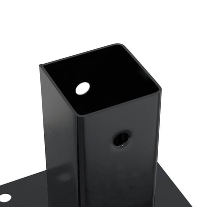 Pfostenträger Quadrat 4 Stk. 71x71 mm Pulverbeschichteter Stahl