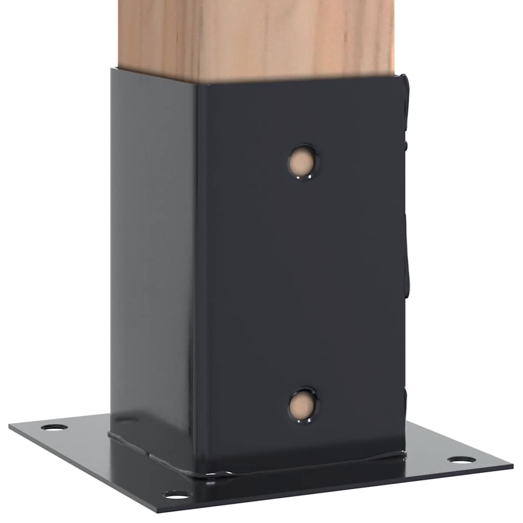 Pfostenträger Quadrat 4 Stk. 81x81 mm Pulverbeschichteter Stahl
