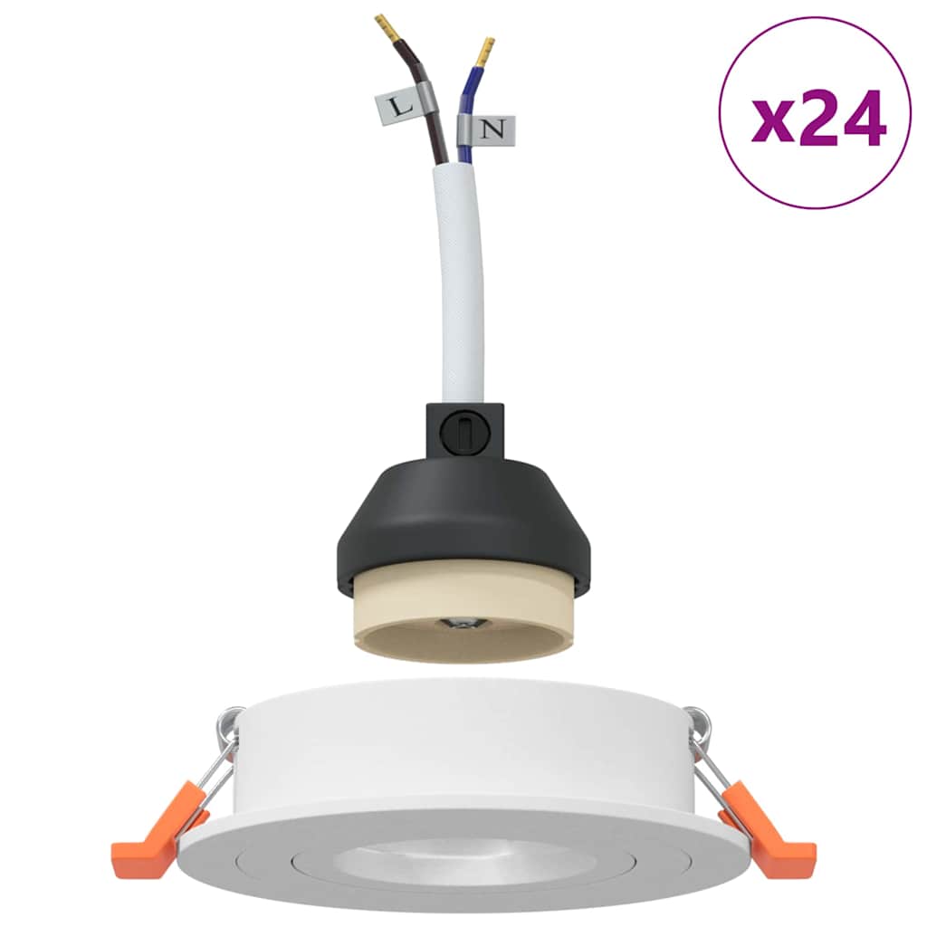 Spotlight 24 pcs Weiß 9 x 9 x 2 cm Aluminium