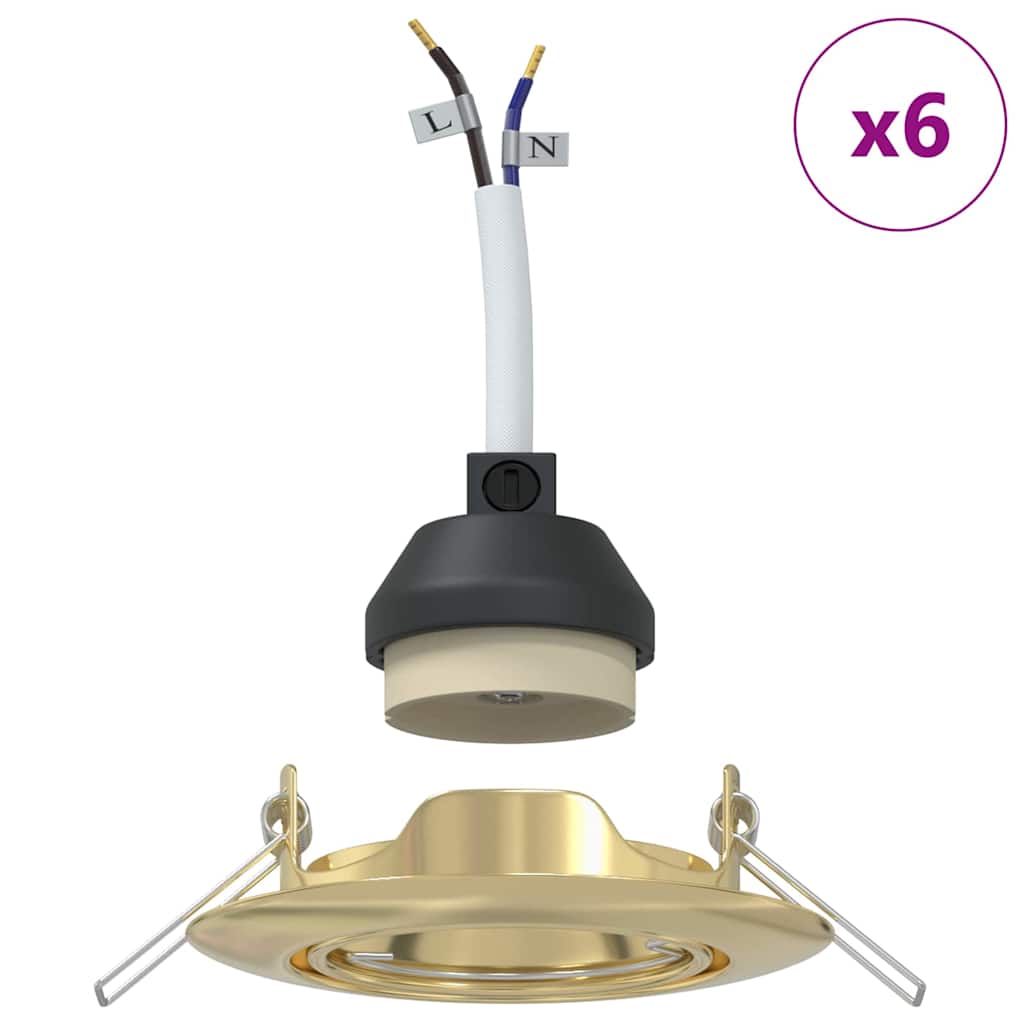 Spotlight 6 stk. Gold 9 x 9 x 2,5 cm Metall