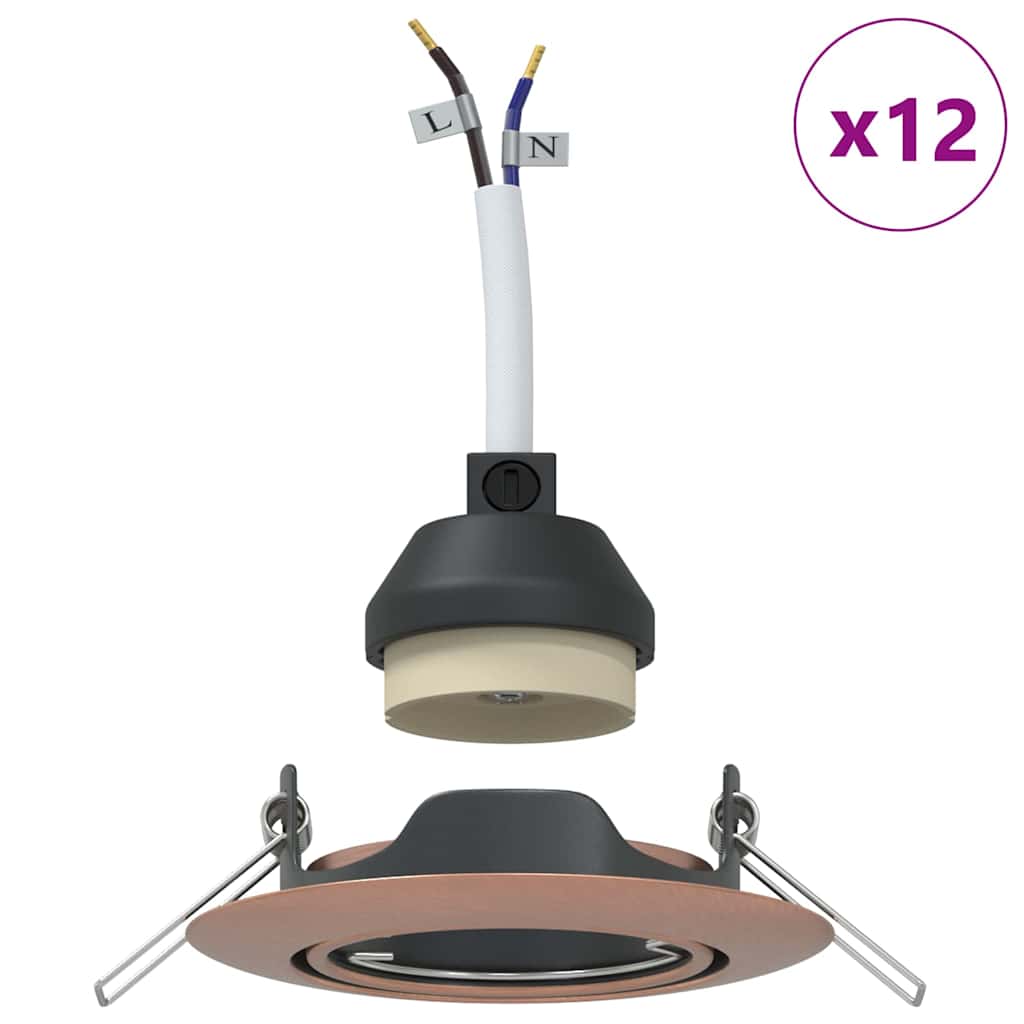 Spotlight 12 pcs Kupfer 9 x 9 x 2,5 cm Metall