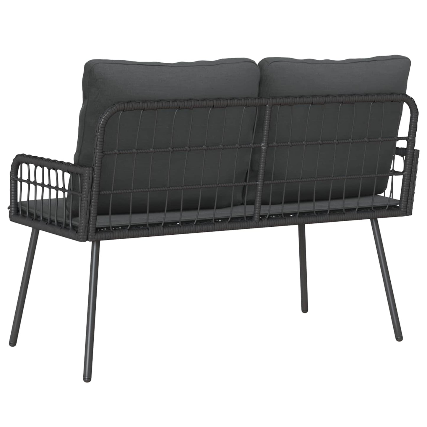 Gartenbank mit Kissen Anthrazit 114 x 64 x 90cm Stahl