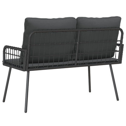 Gartenbank mit Kissen Anthrazit 114 x 64 x 90cm Stahl