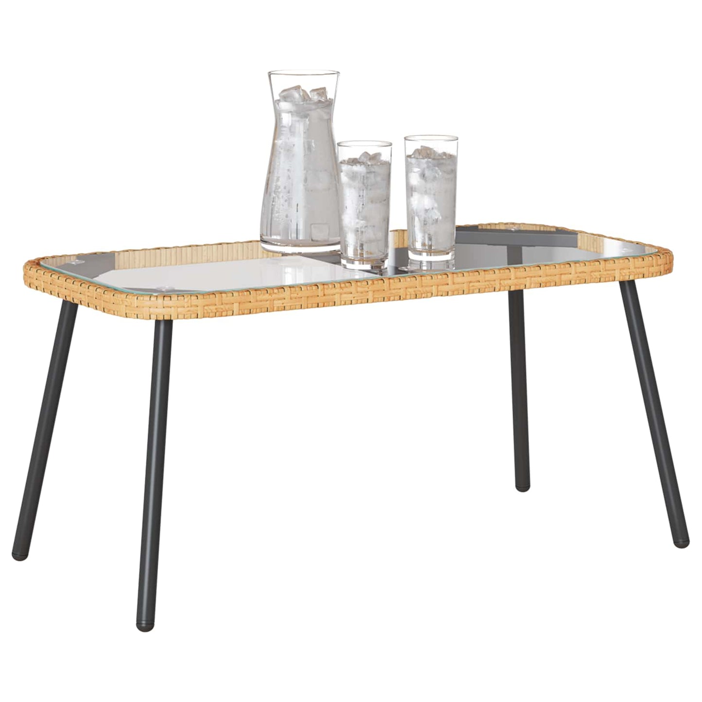 Couchtisch Braun und Schwarz 90 x 45 x 43 cm Poly-Rattan