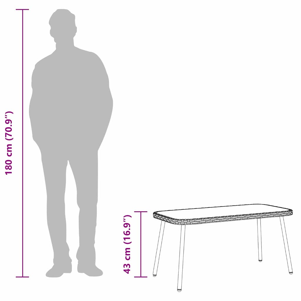 Couchtisch Braun und Schwarz 90 x 45 x 43 cm