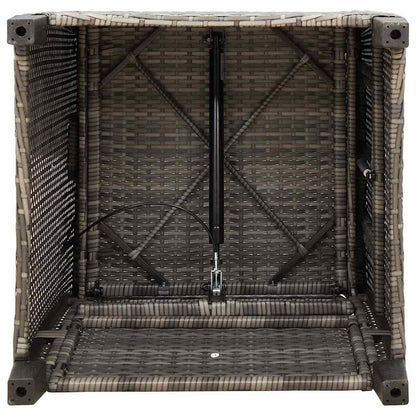Gartensessel mit Beistelltisch Verstellbar Grau Poly Rattan