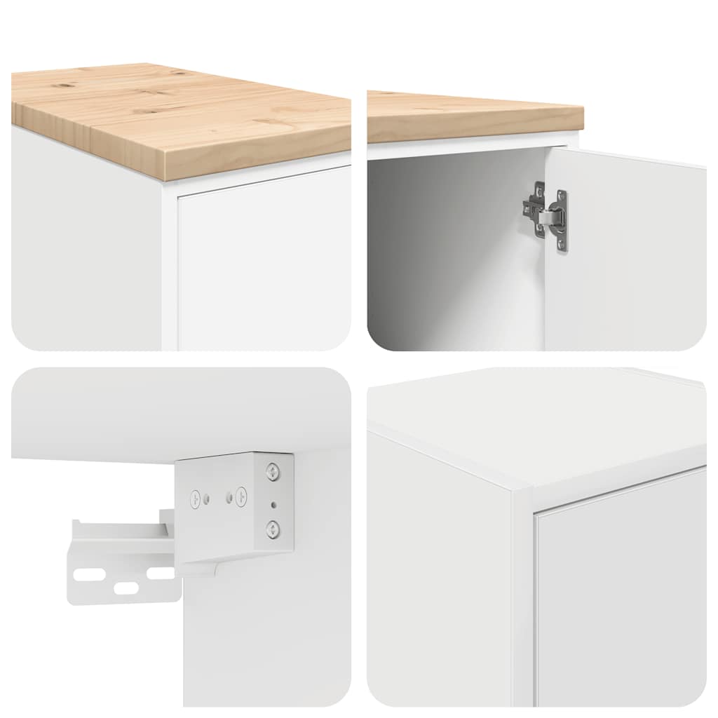 Garagenschränke 2 Stk. Weiß Holzwerkstoff