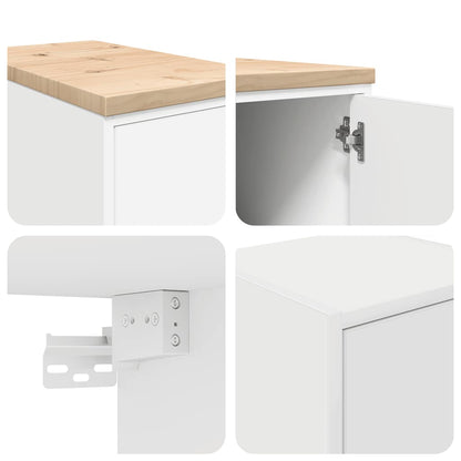 Garagenschränke 2 Stk. Weiß Holzwerkstoff