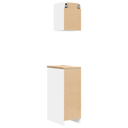 Garagenschränke 2 Stk. Weiß Holzwerkstoff