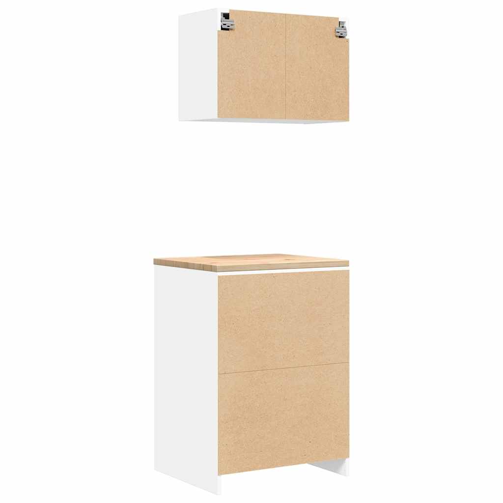 Garagenschränke 2 Stk. Weiß Holzwerkstoff
