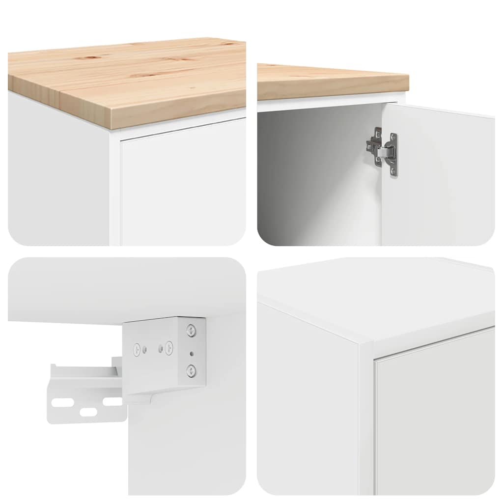 Garagenschränke 2 Stk. Weiß Holzwerkstoff