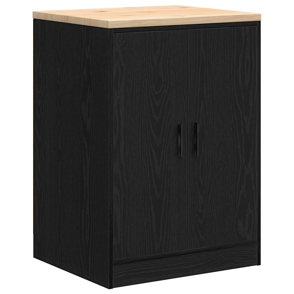 Garagenschränke 2 Stk. Schwarz Holzwerkstoff