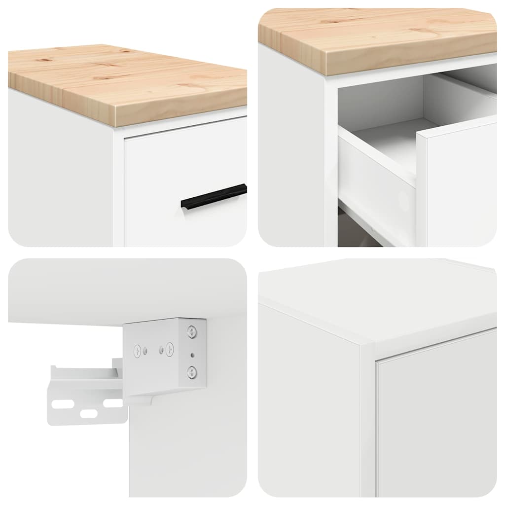 Garagenschränke 2 Stk. Weiß Holzwerkstoff