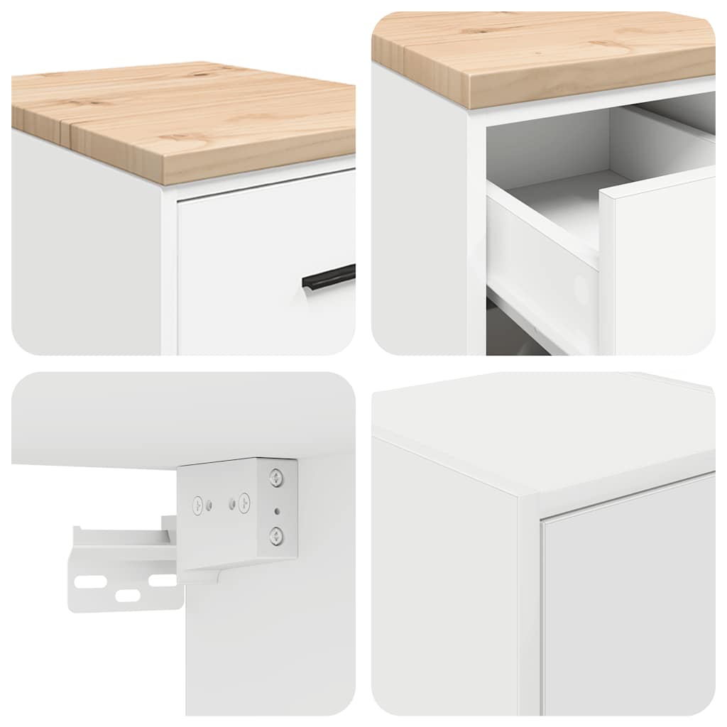 Garagenschränke 2 Stk. Weiß Holzwerkstoff
