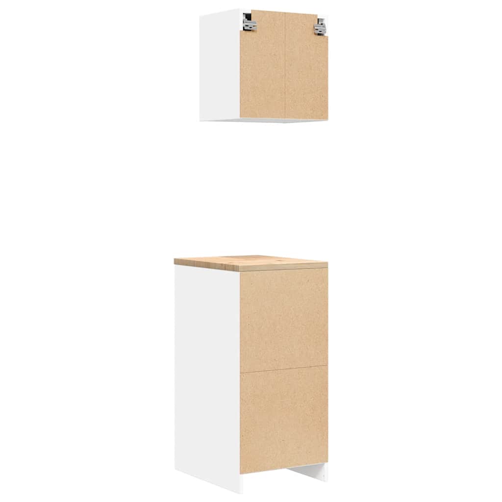 Garagenschränke 2 Stk. Weiß Holzwerkstoff