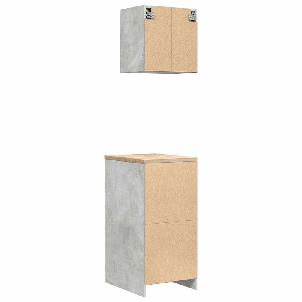 Garagenschränke 2 Stk. Betongrau Holzwerkstoff