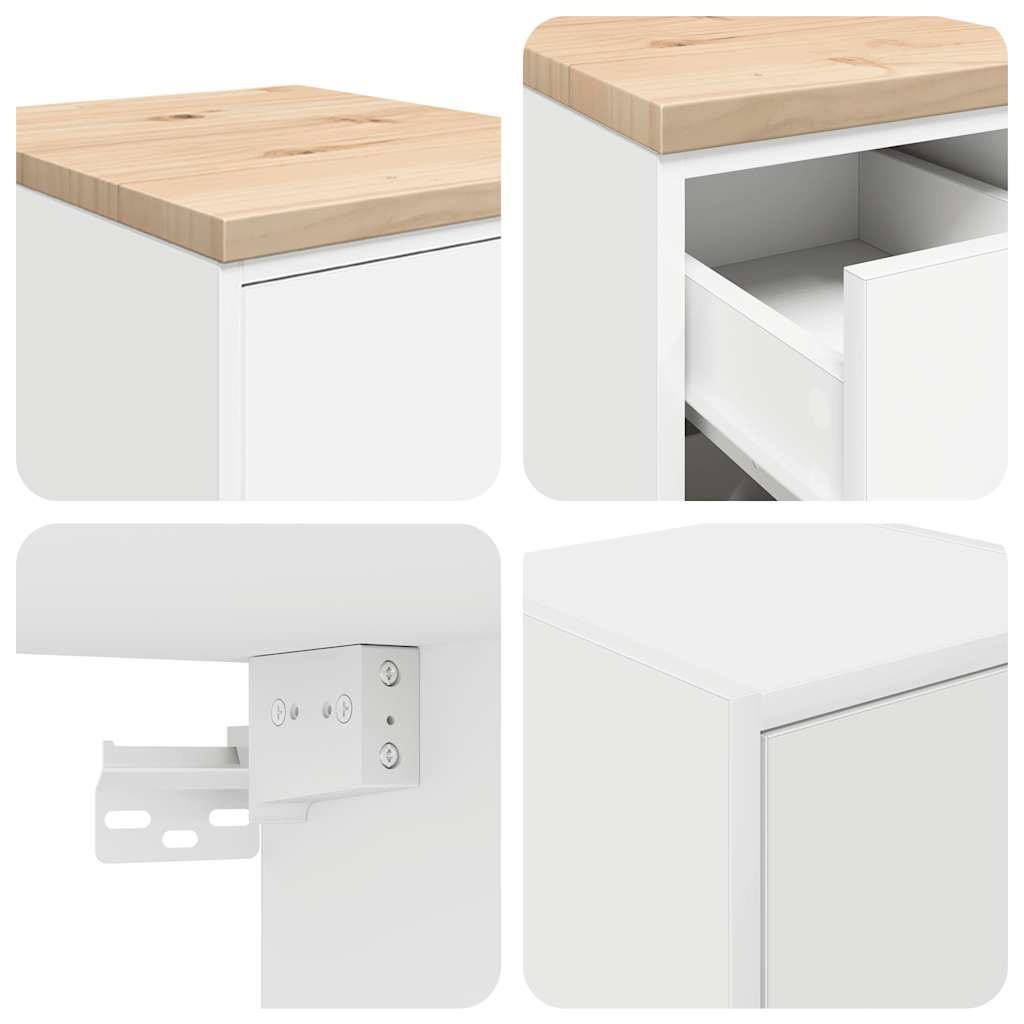 Garagenschränke 2 Stk. Weiß Holzwerkstoff