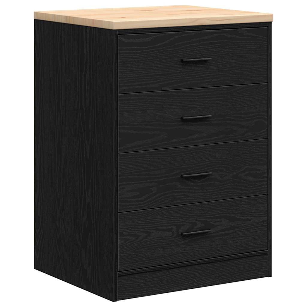 Garagenschränke 2 Stk. Schwarz Holzwerkstoff