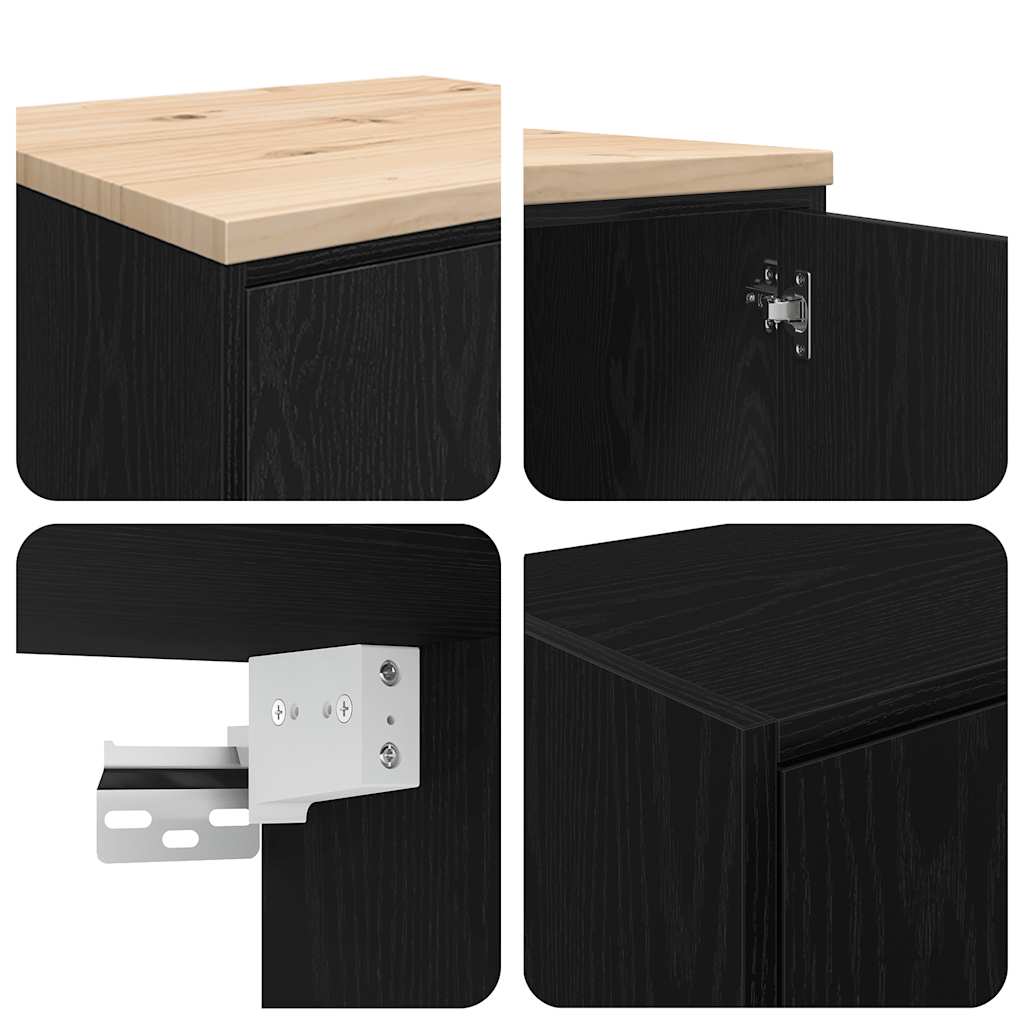 Garagenschränke 6 Stk. Schwarz Holzwerkstoff