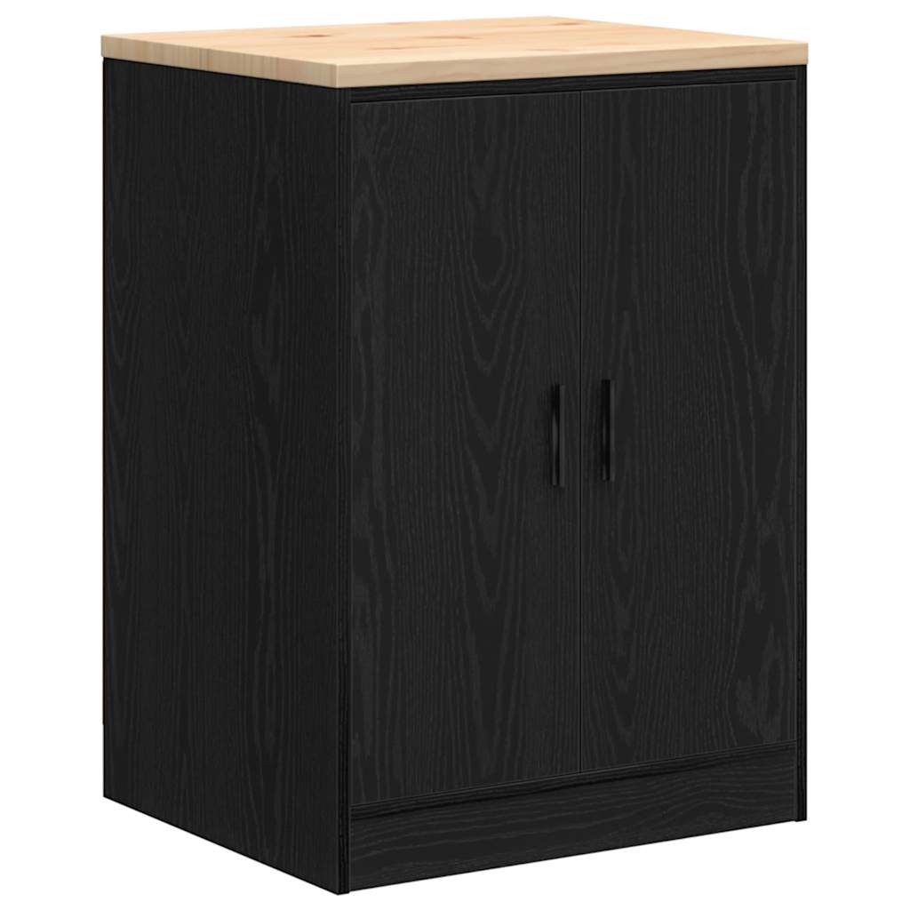 Garagenschränke 6 Stk. Schwarz Holzwerkstoff