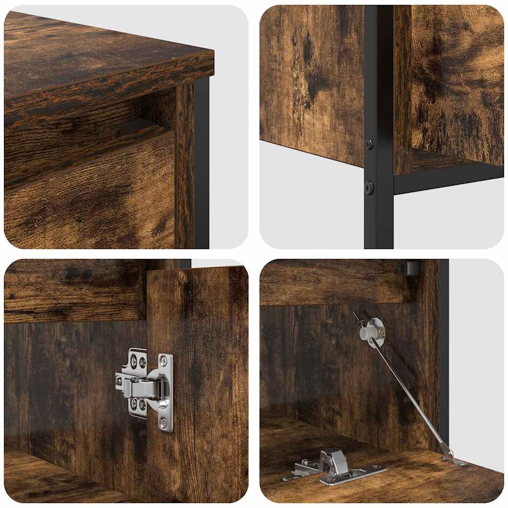 Badezimmermöbel-Set 3 stk. Geräucherte Eiche 90 x 34,5 x 60 cm