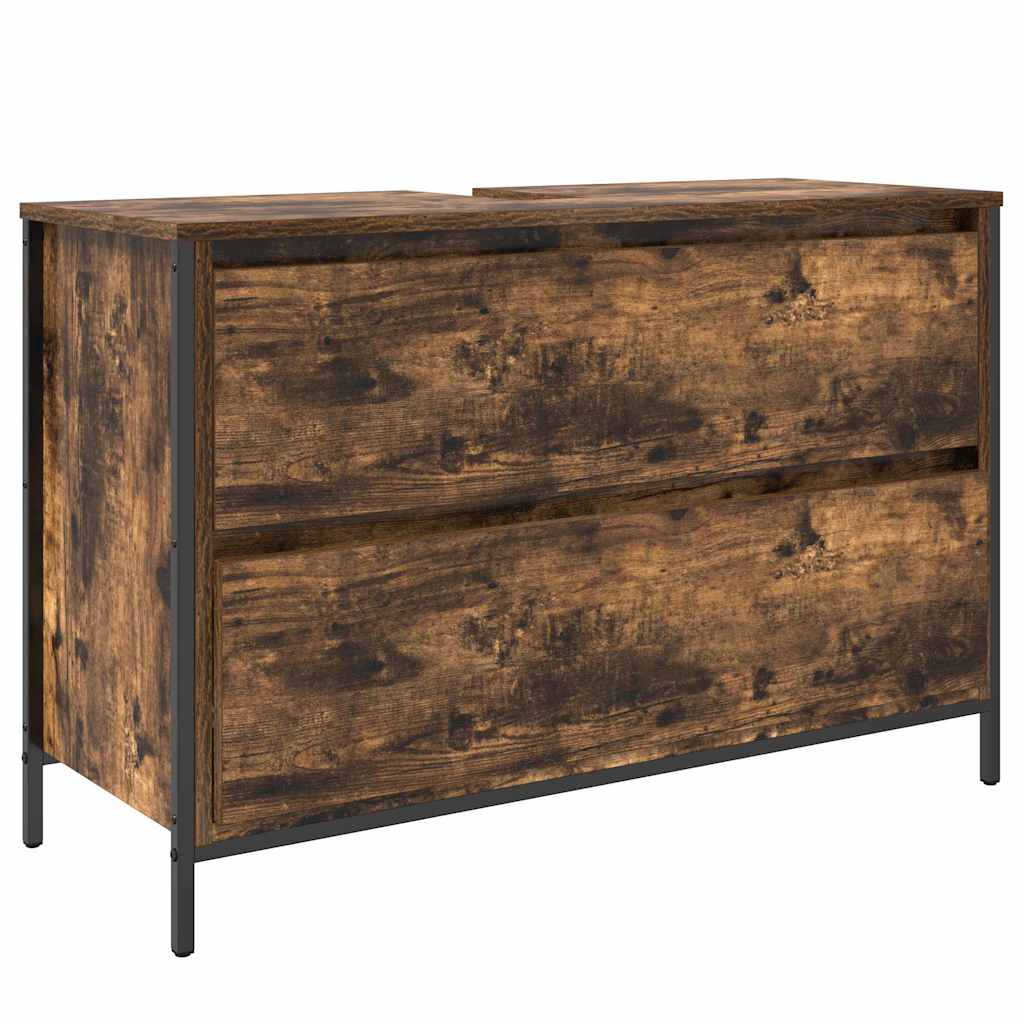 Badezimmermöbel-Set 3 stk. Geräucherte Eiche 90 x 34,5 x 60 cm