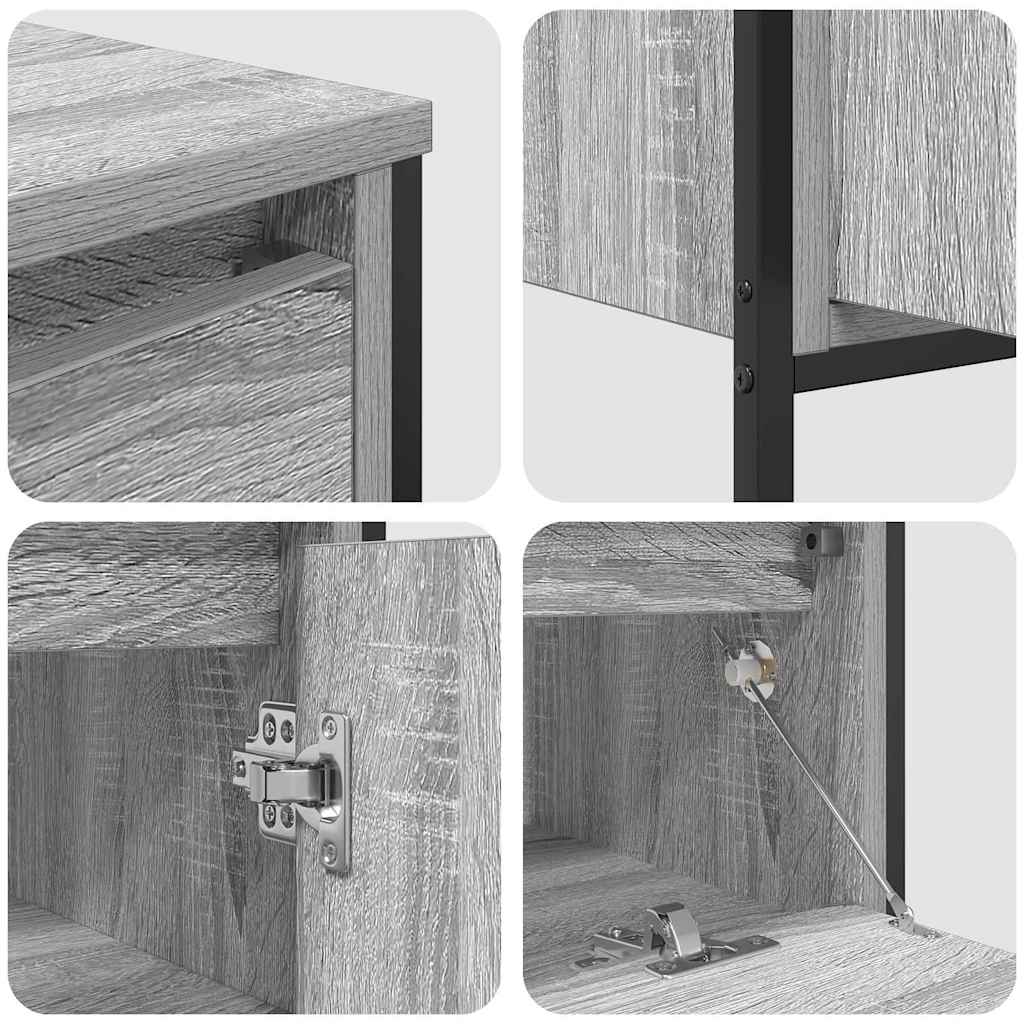 Badezimmermöbel-Set mit Regal 3 pcs Graues Sonoma Holzwerkstoff