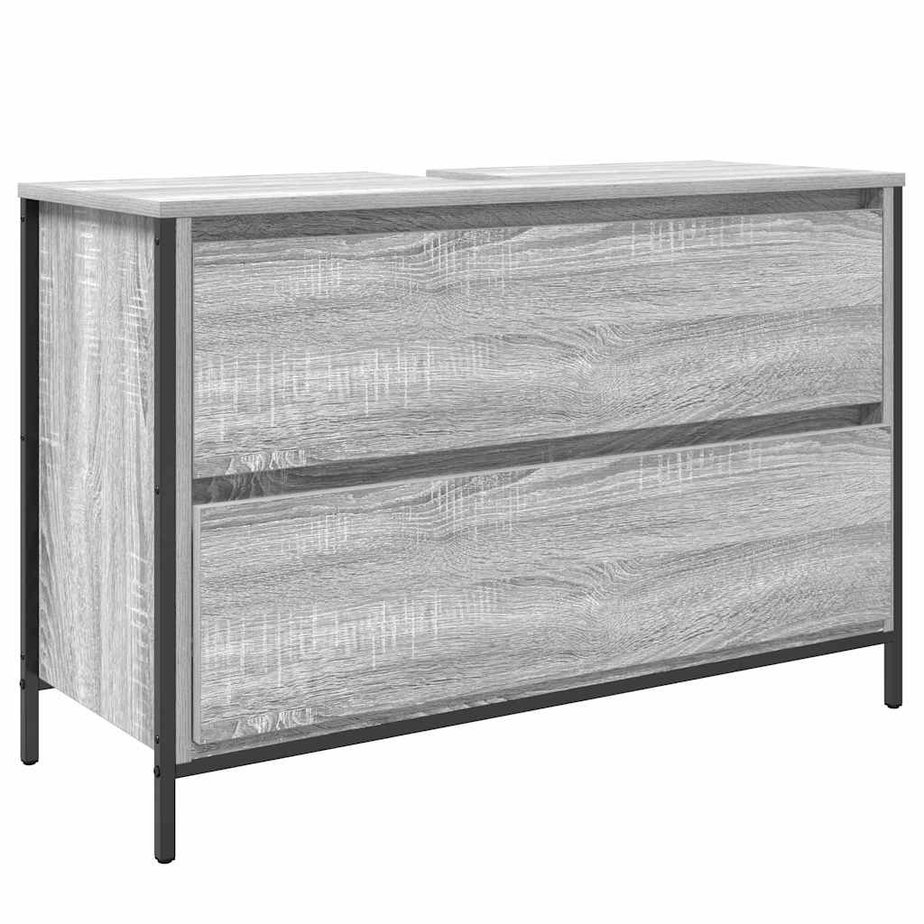 Badezimmermöbel-Set 3 stk. Graues Sonoma 90 x 34,5 x 60 cm