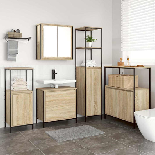 Badezimmermöbel-Set 5 stk. Beige 36 x 35 x 165 cm Holzwerkstoff