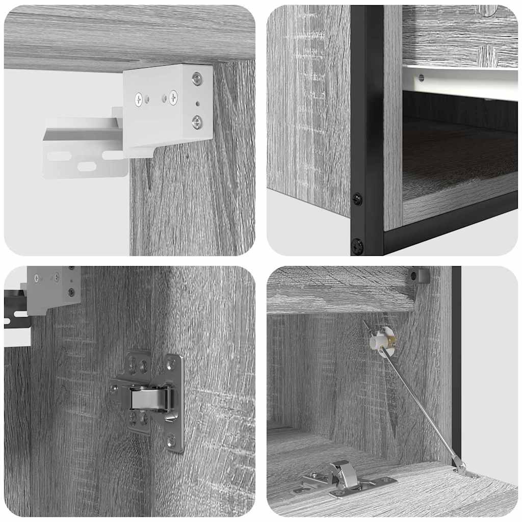 Badezimmermöbel-Set 5 stk. Grau 36 x 35 x 165 cm Holzwerkstoff