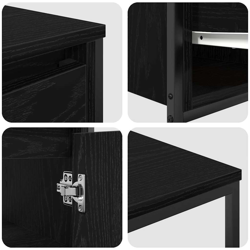Badezimmermöbel-Set 2 stk. Schwarz Eichen-Optik