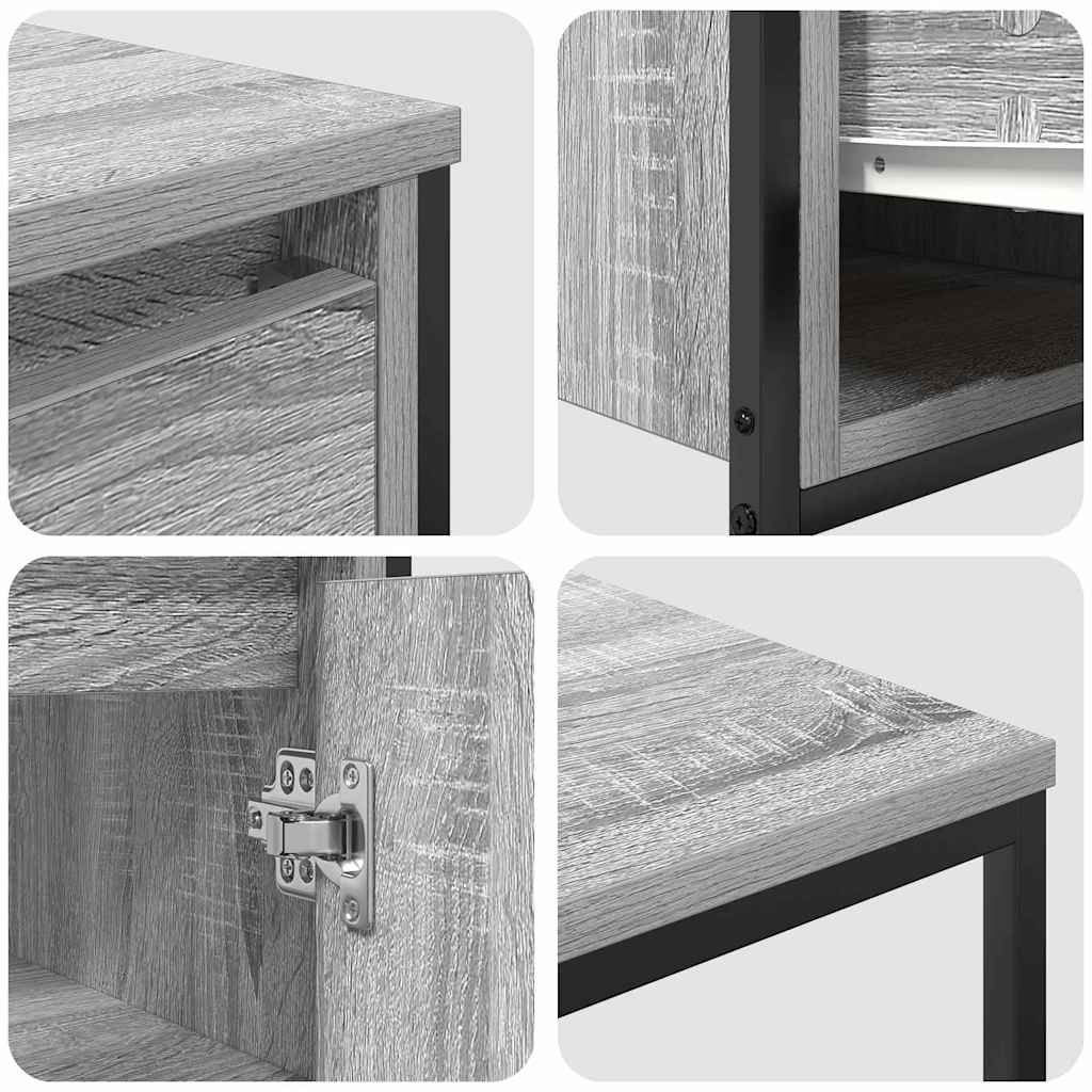 Badezimmermöbel-Set 3 stk. Grau Sonoma und Schwarz