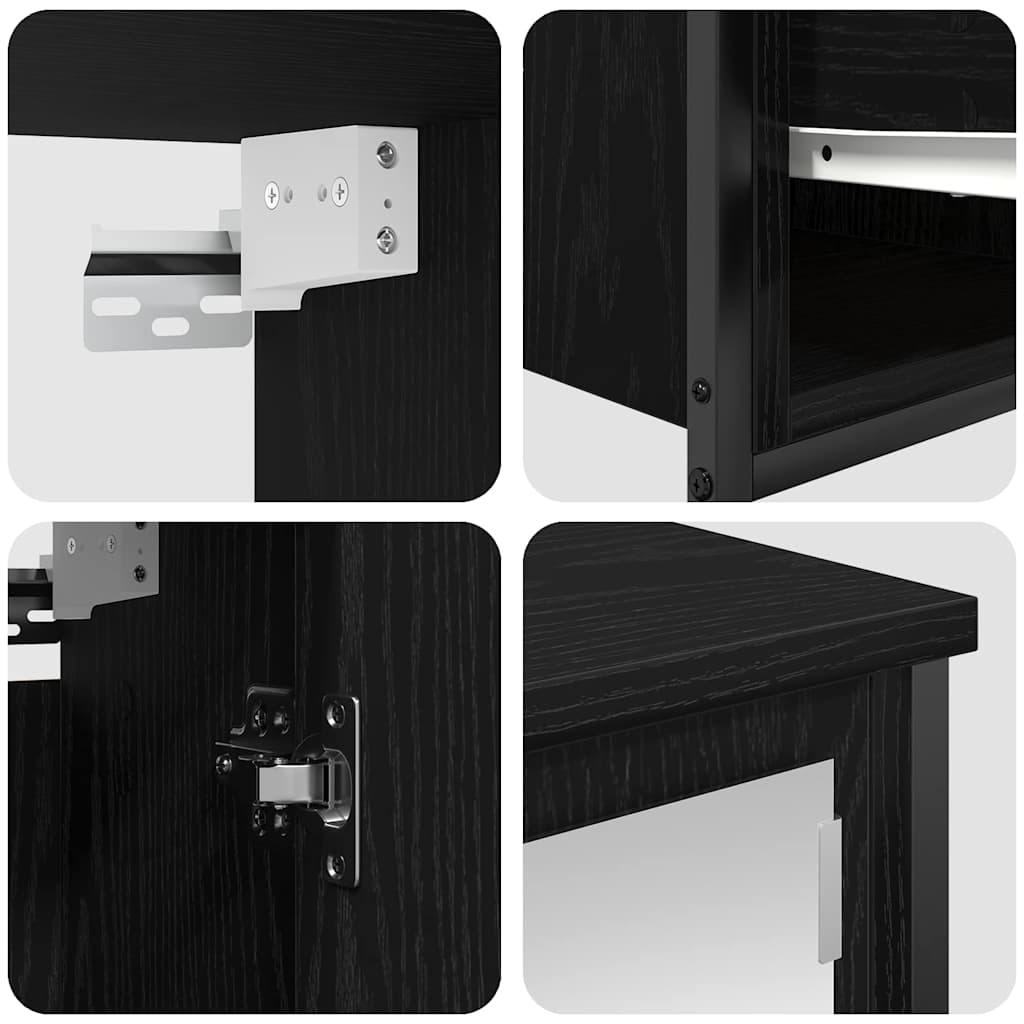 Badezimmermöbel-Set 5 stk. Schwarz Eichen-Optik