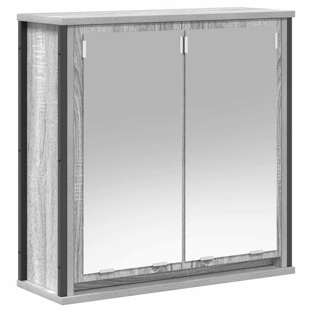 Badezimmermöbel-Set 5 stk. Grau Sonoma und Schwarz