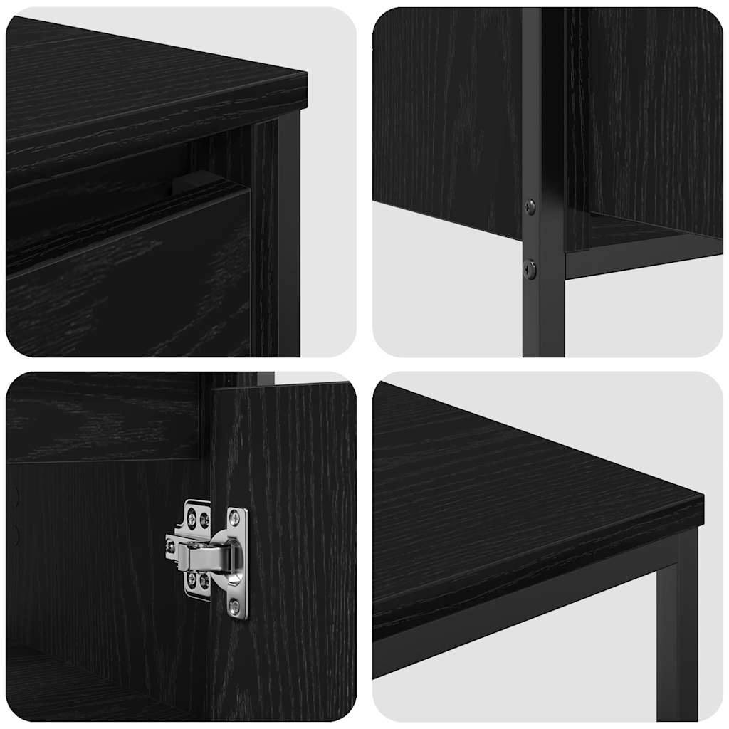 Badezimmermöbel-Set 3 stk. Schwarz Eichen-Optik