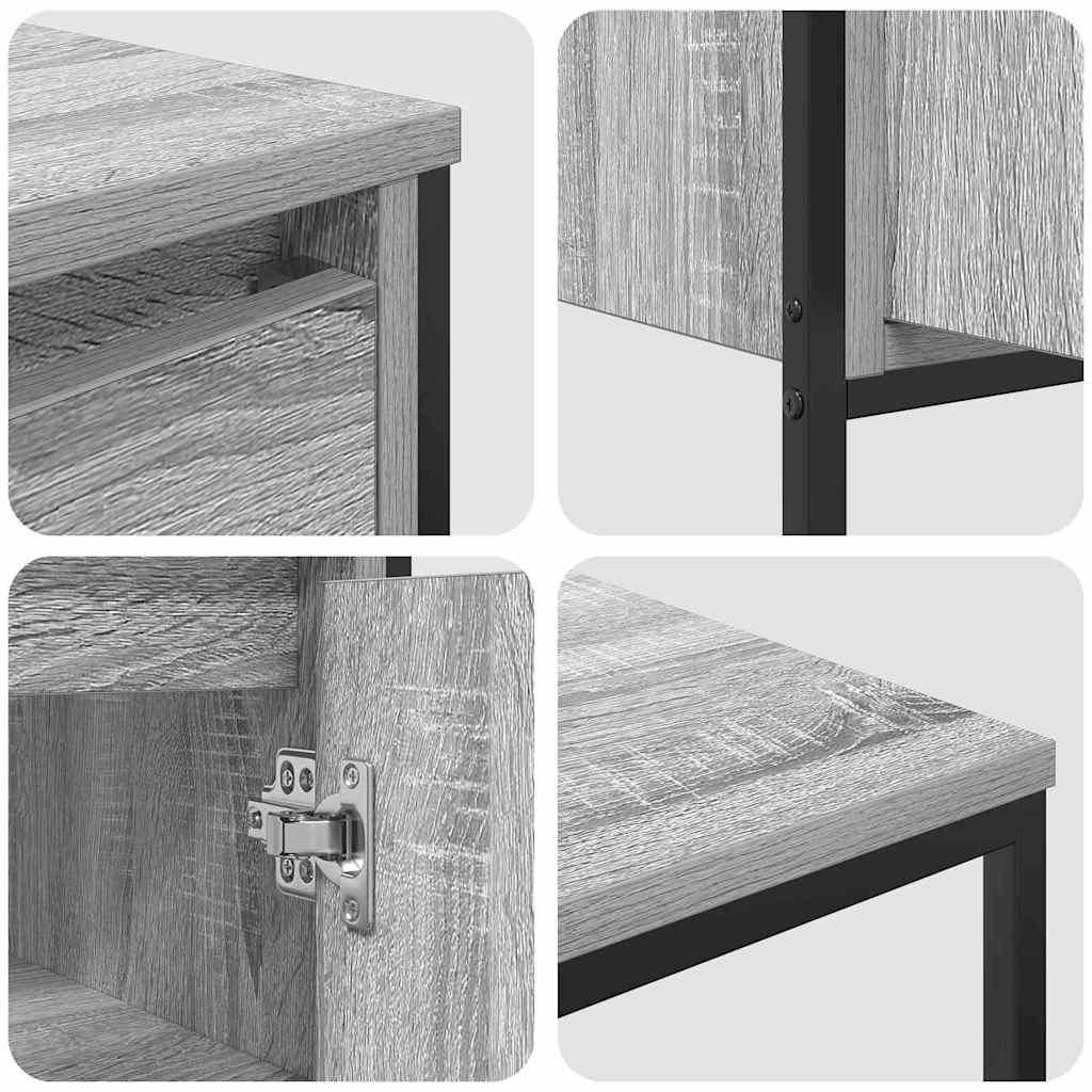Badezimmermöbel-Set 3 stk. Grau Sonoma und Schwarz