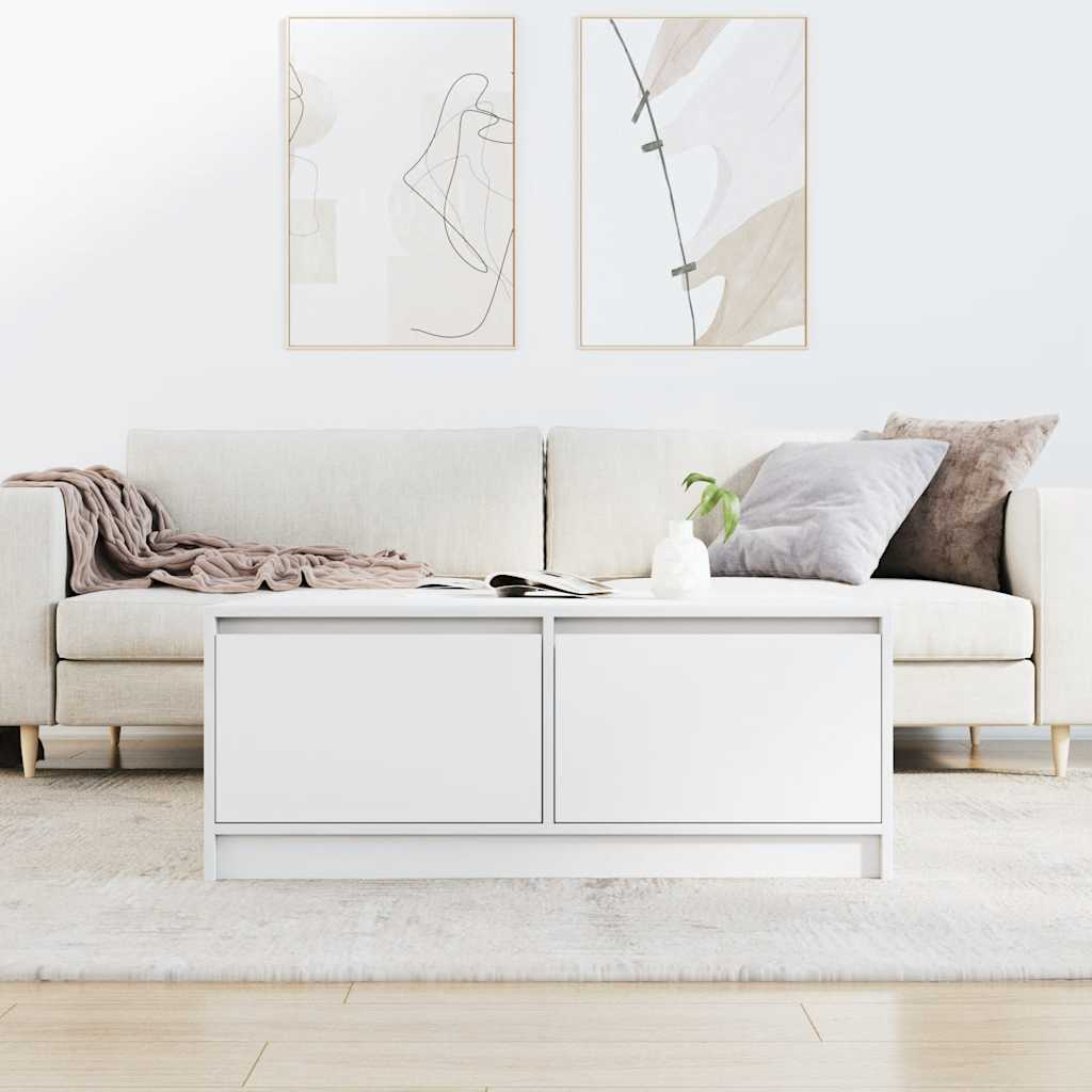Couchtisch mit Schubladen Weiß 100x100x40 cm