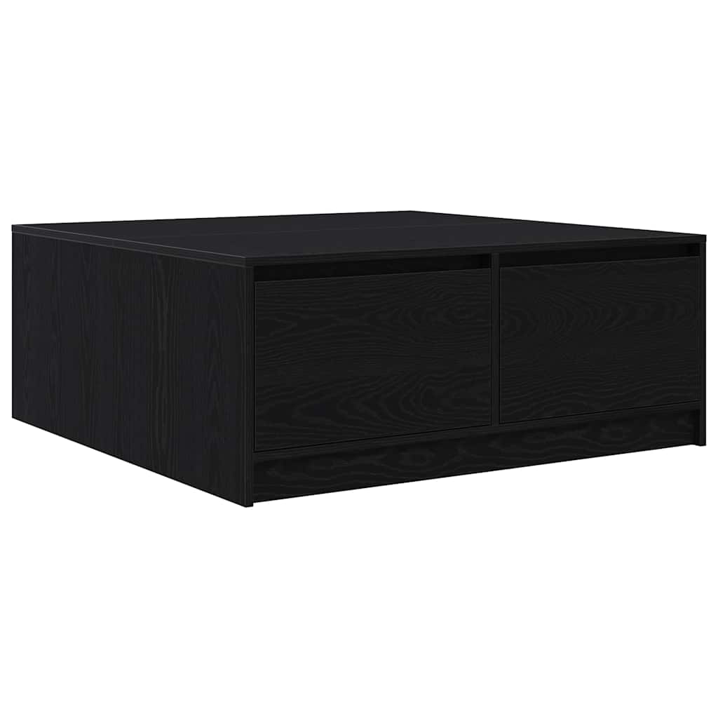 Couchtisch mit Schubladen Schwarz Eichen-Optik 100x100x40 cm