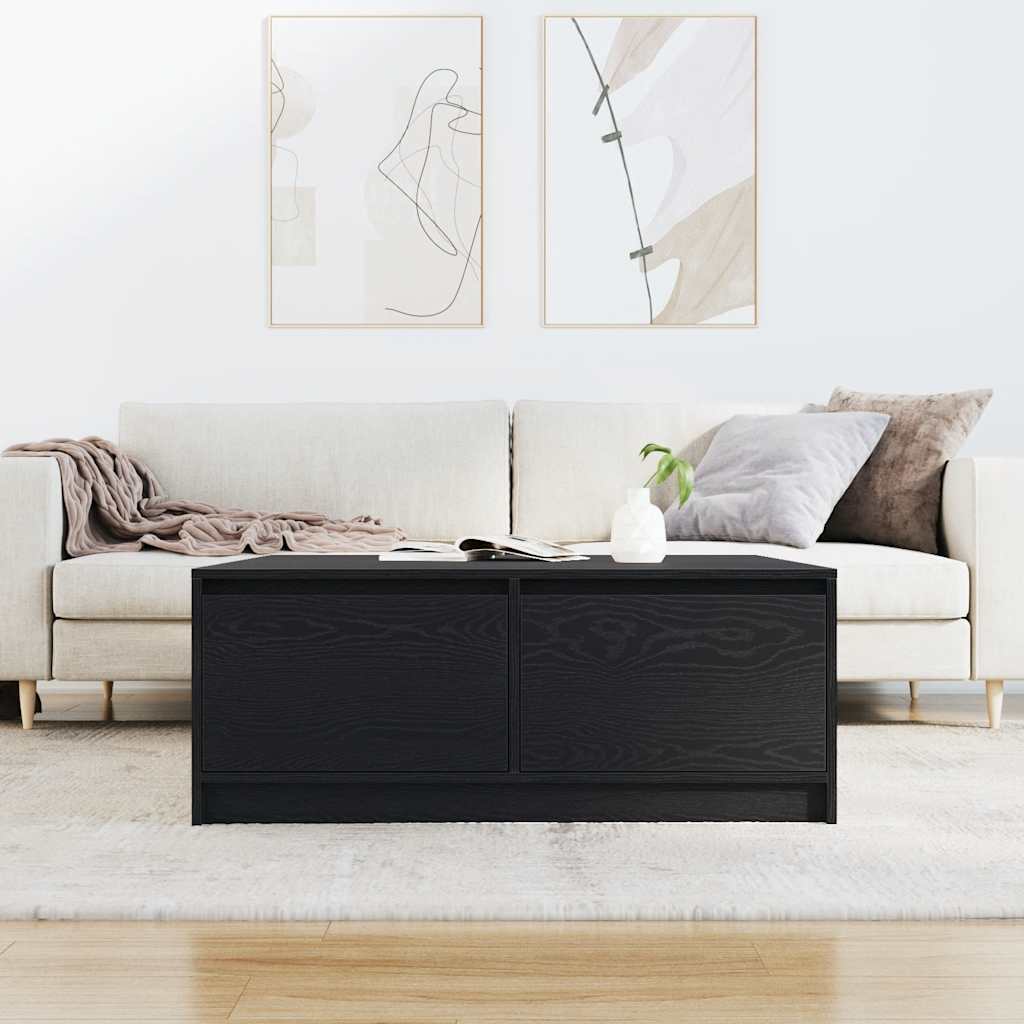 Couchtisch mit Schubladen Schwarz Eichen-Optik 100x100x40 cm