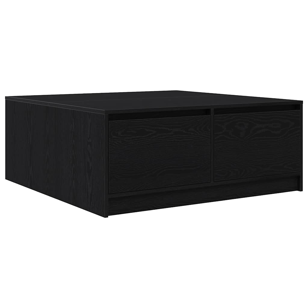 Couchtisch mit Schubladen Schwarz Eichen-Optik 100x100x40 cm