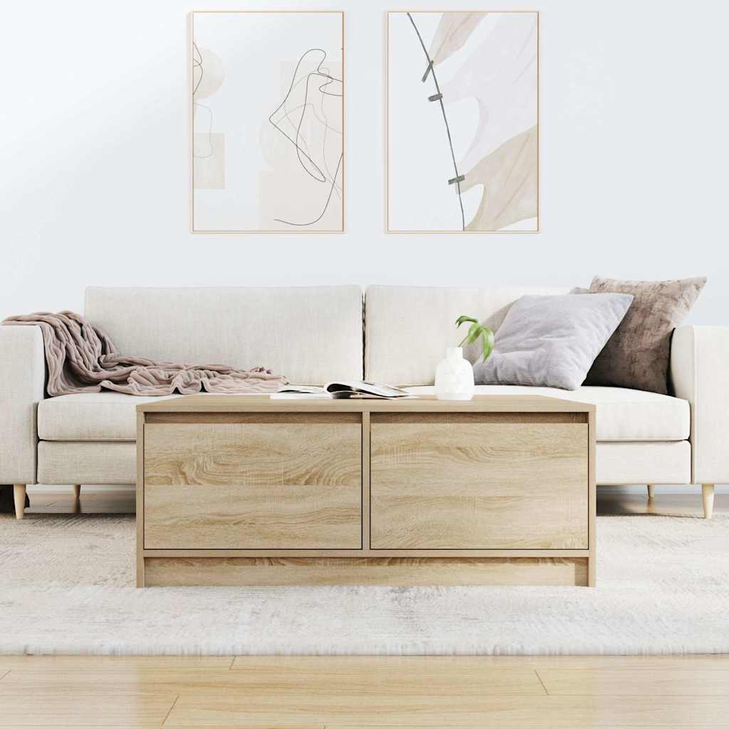 Couchtisch mit Schubladen Sonoma-Eiche 100x100x40 cm