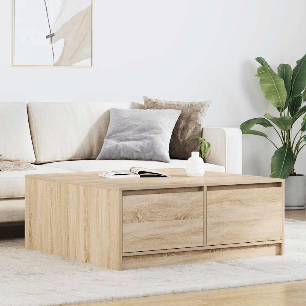 Couchtisch mit Schubladen Sonoma-Eiche 100x100x40 cm
