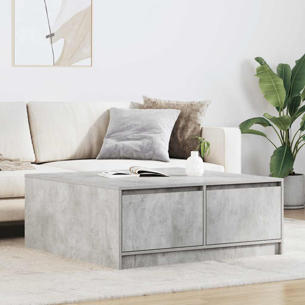 Couchtisch mit Schubladen Betongrau 100x100x40 cm