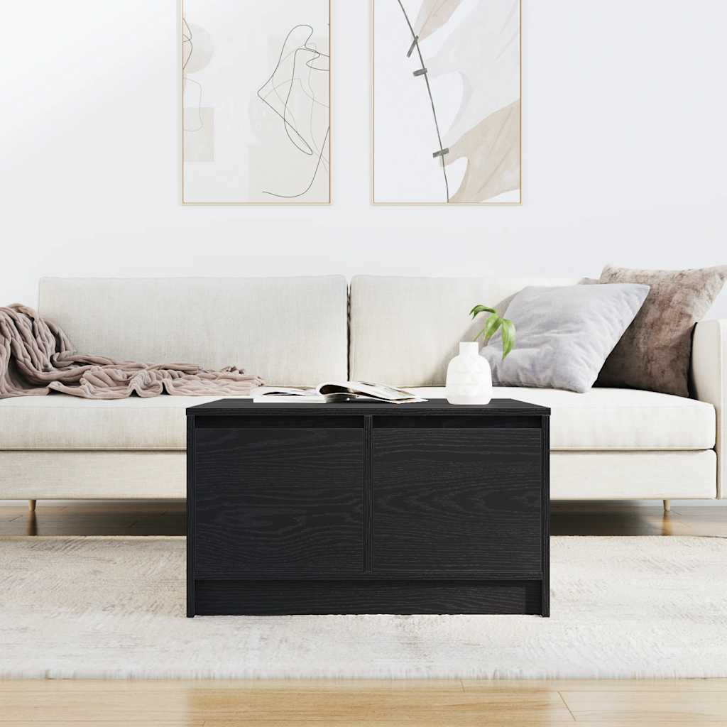 Couchtisch mit Schubladen Schwarz Eichen-Optik 70,5x70x40 cm