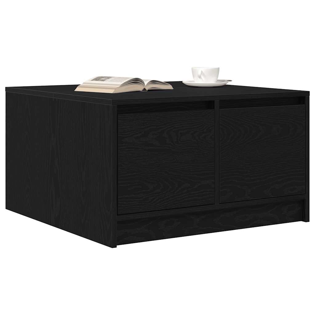 Couchtisch mit Schubladen Schwarz Eichen-Optik 70,5x70x40 cm