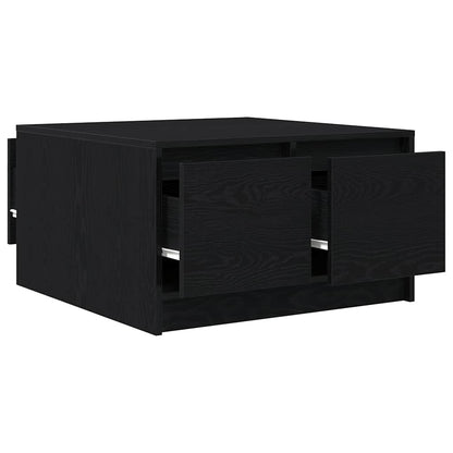 Couchtisch mit Schubladen Schwarz Eichen-Optik 70,5x70x40 cm