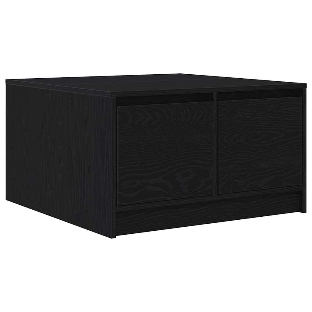 Couchtisch mit Schubladen Schwarz Eichen-Optik 70,5x70x40 cm