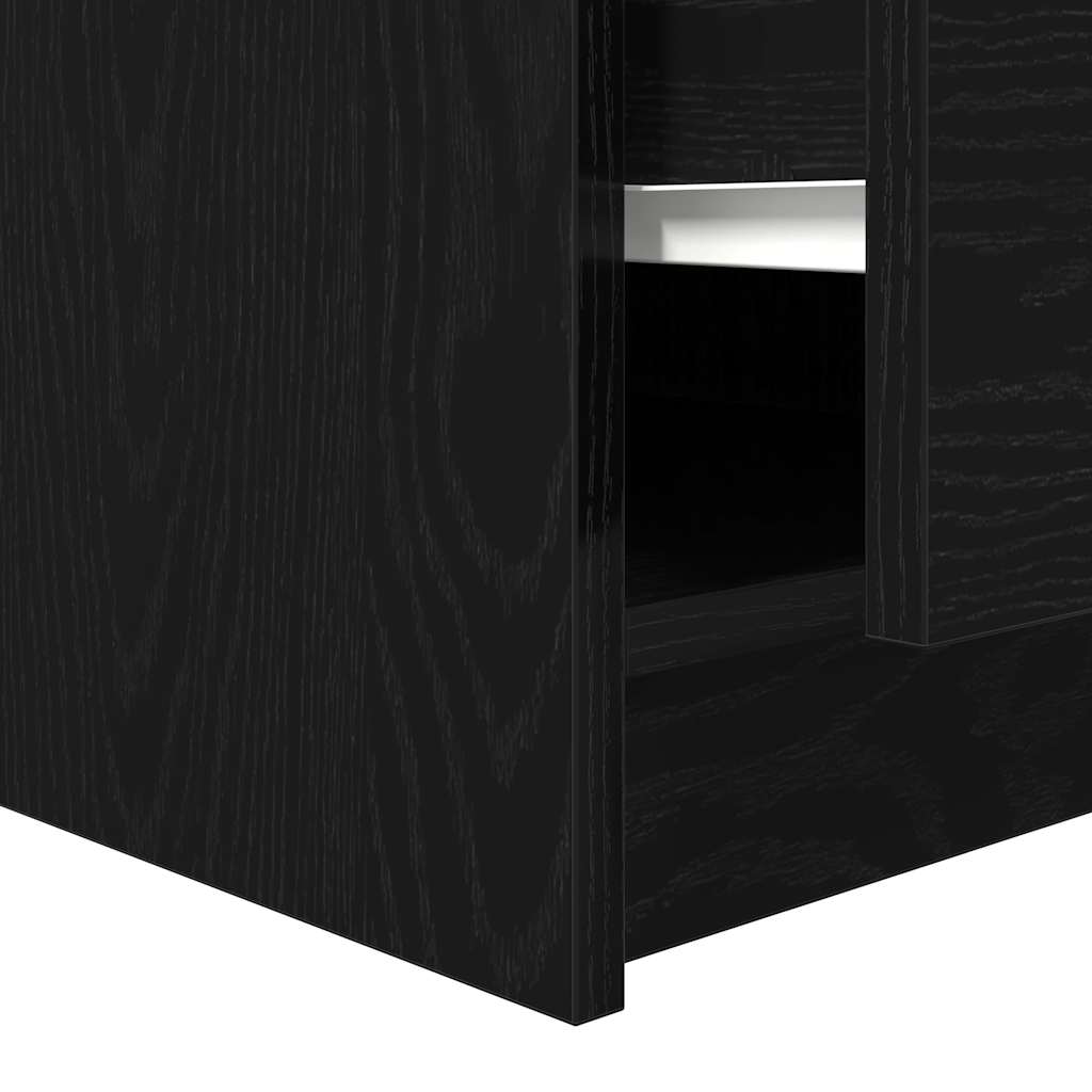 Couchtisch mit Schubladen Schwarz Eichen-Optik 70,5x70x40 cm